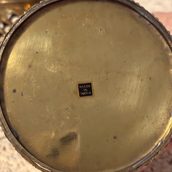 Vintage Made in India Brass Filigree Nesting Canisters - Picture 11 of 14